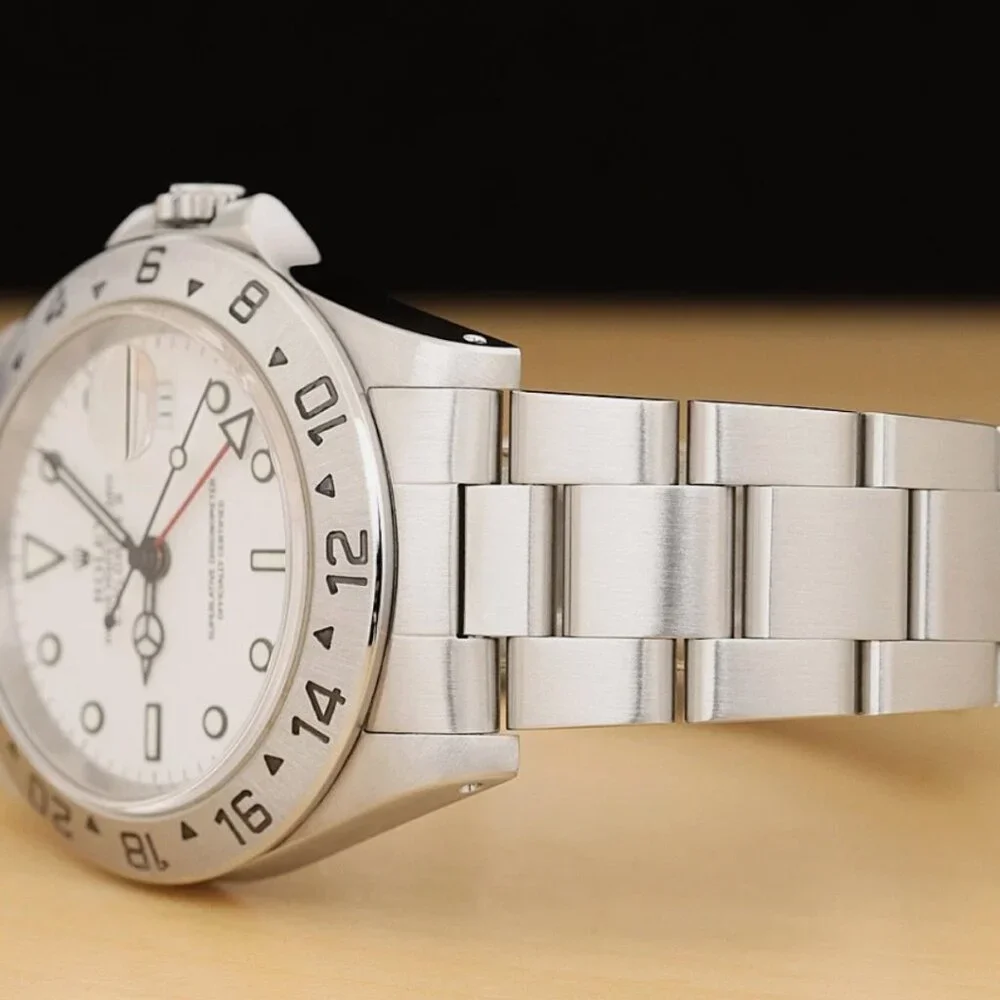 ROLEX EXPLORER GMT WHITE DIAL STAINLESS STEEL OYSTER WATCH